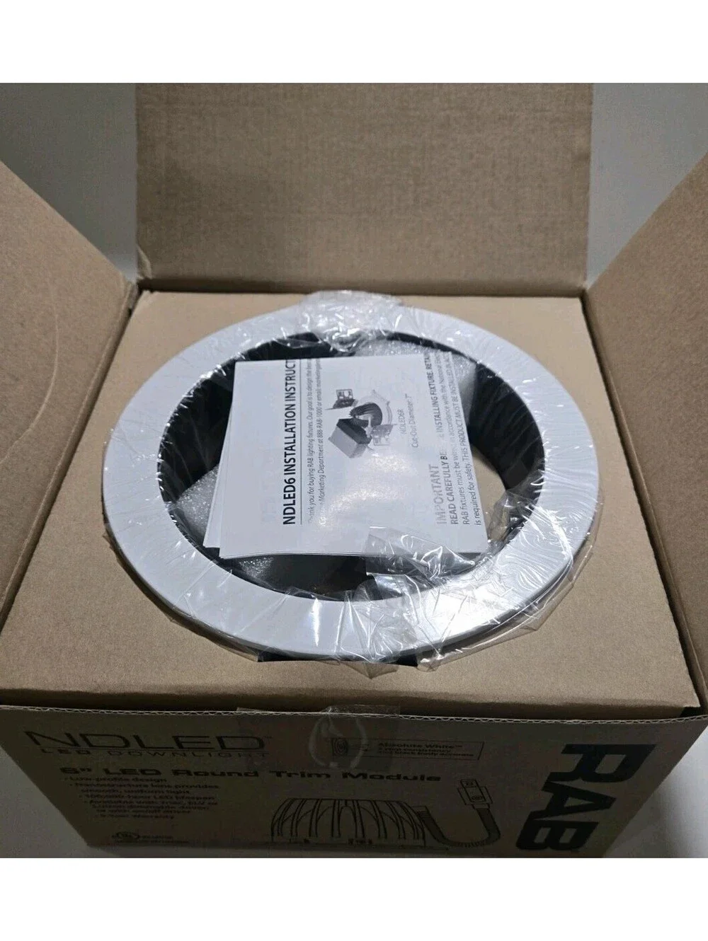 RAB NDLED6R-50Y-B-W LED Round Trim Module 6